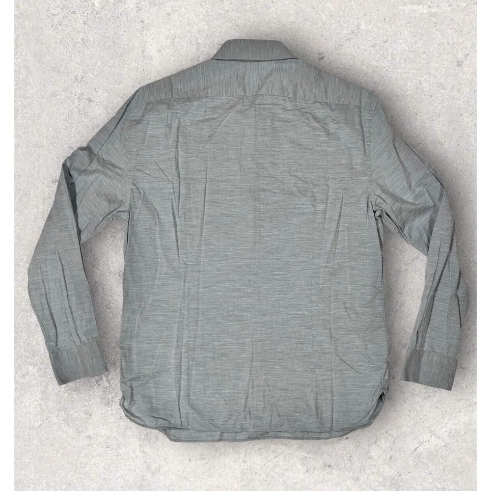 JOHN VARVATOS Sz 16x32-33 MENS Dress Shirt Gray Lightweight Cotton Button - Picture 4 of 12